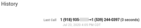 call history last call